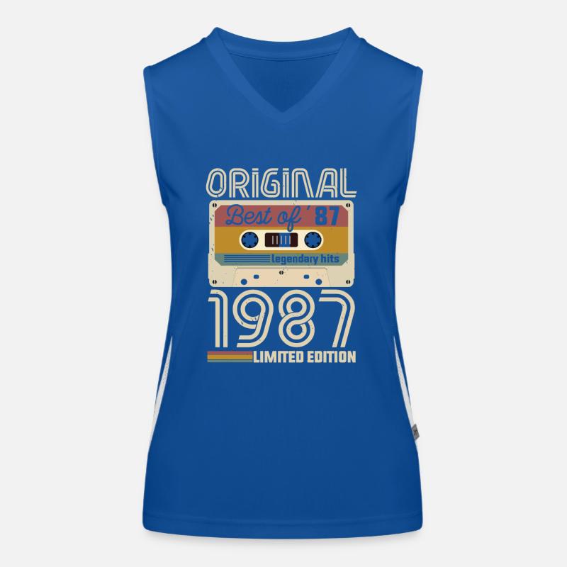 Vintage Geburtstag Original Geschenkidee 1987 Funktionelles Kontrast-Tank Top für Frauen