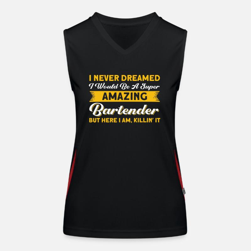 Barkeeper Geschenk Mixologist Spruch Bar Funktionelles Kontrast-Tank Top für Frauen