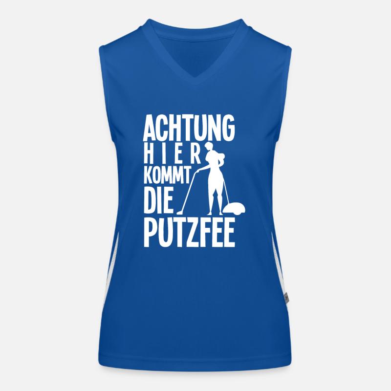 Putzfrau Putzfee Spruch Geschenk Funktionelles Kontrast-Tank Top für Frauen