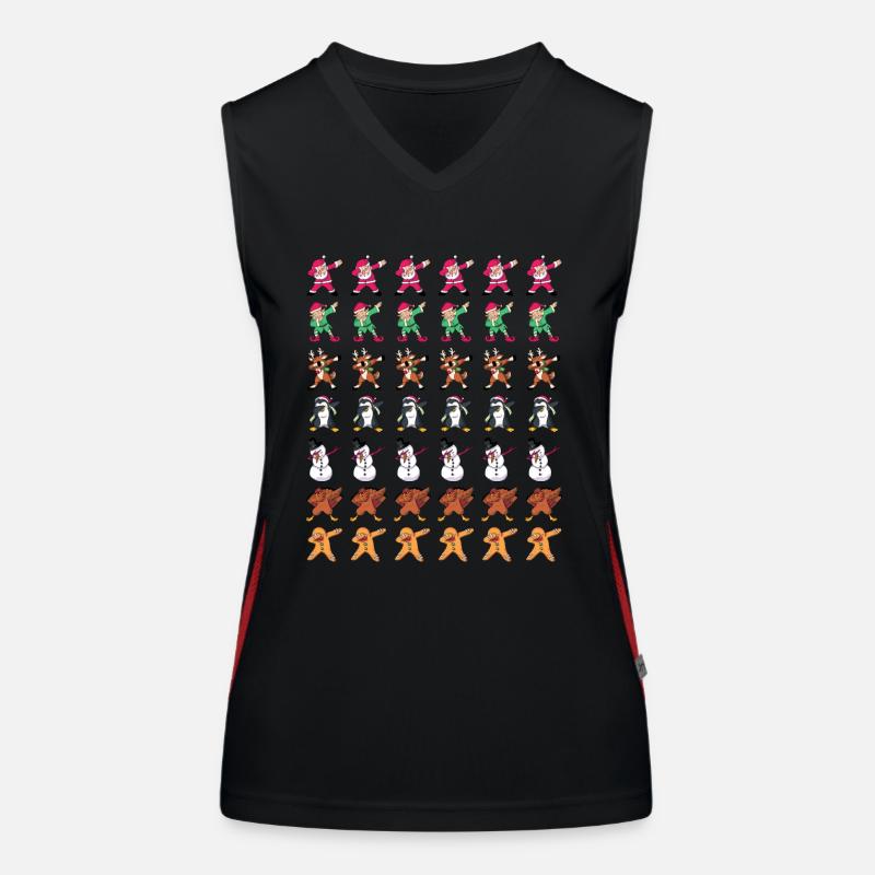 Dabbing Santa Claus Christmas Figures Gift Women's Functional Contrast Tank Top