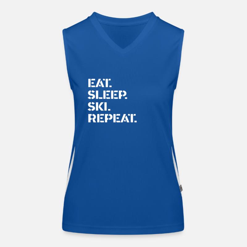 Ski - eat. sleep. ski. repeat. Funktionelles Kontrast-Tank Top für Frauen