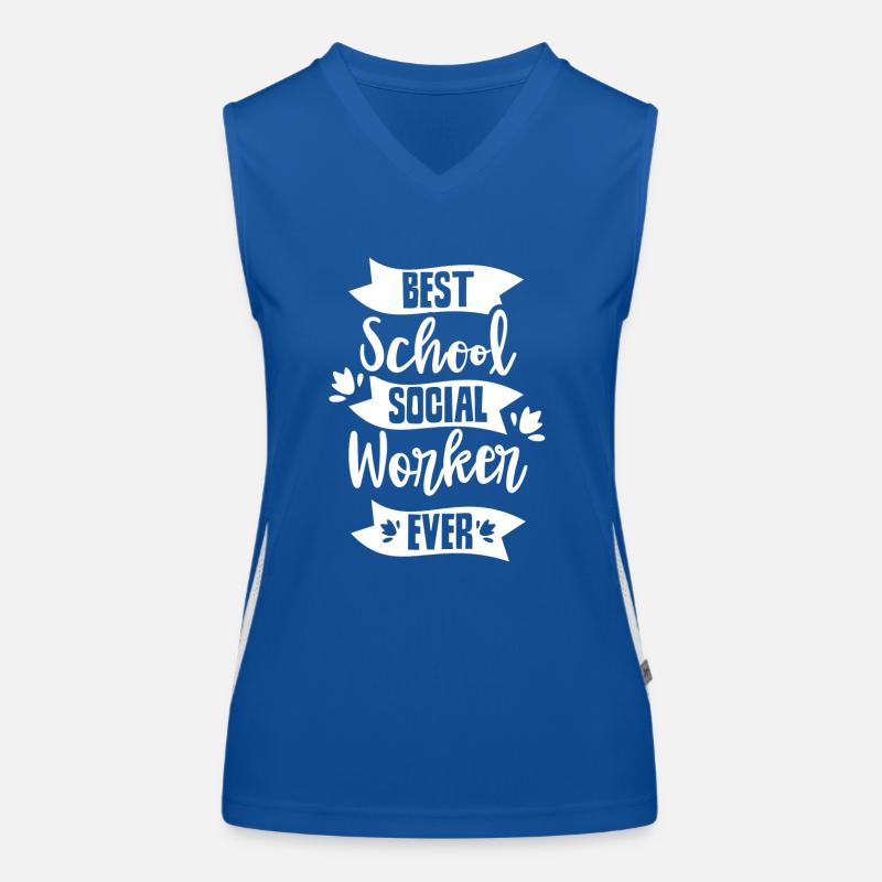 Best School Social Worker Ever School Women's Functional Contrast Tank Top