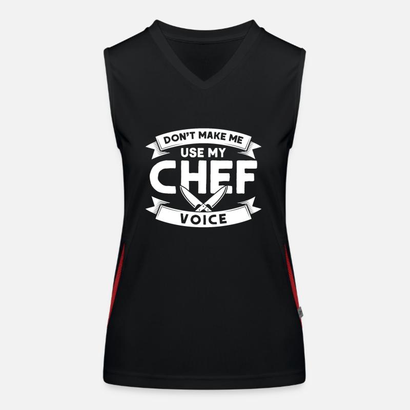 Küchenchef Spruch Geschenk Lustig Koch Funktionelles Kontrast-Tank Top für Frauen