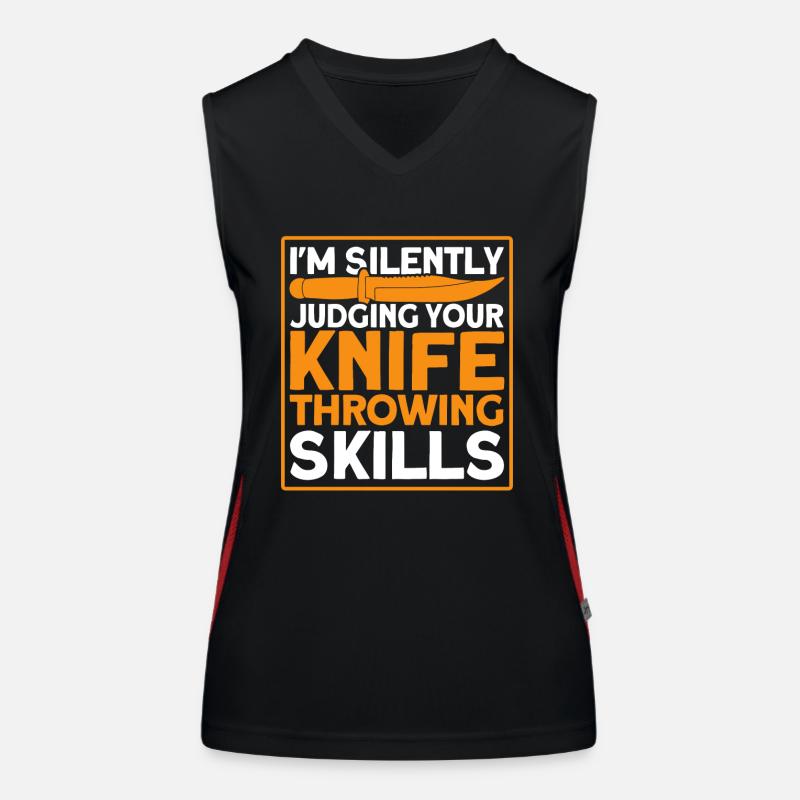 Messerwurfscheibe Geschenk Messerwerfer Funktionelles Kontrast-Tank Top für Frauen