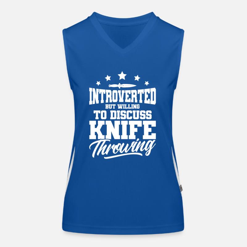 Messerwurfscheibe Geschenk Messerwerfer Funktionelles Kontrast-Tank Top für Frauen