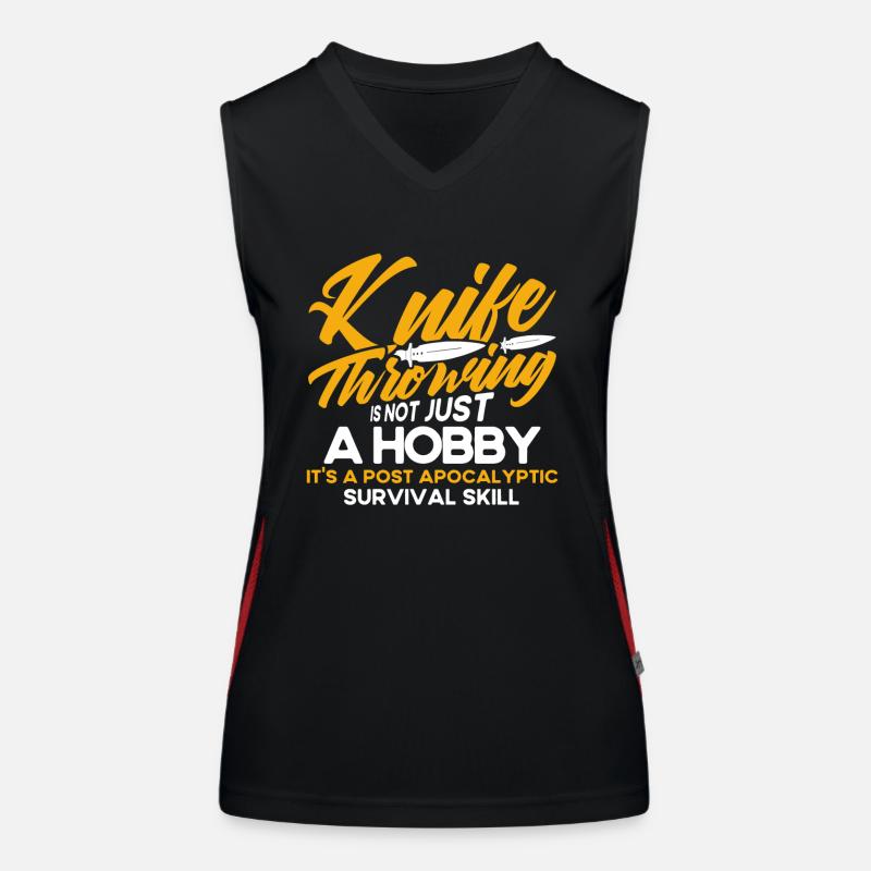Messerwurfscheibe Geschenk Messerwerfer Funktionelles Kontrast-Tank Top für Frauen