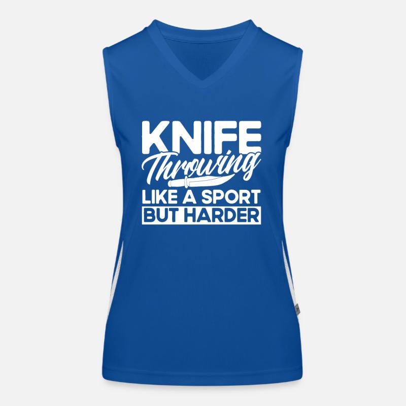 Messerwurfscheibe Geschenk Messerwerfer Funktionelles Kontrast-Tank Top für Frauen