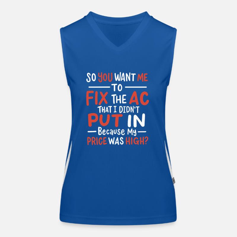 Funny HVAC Air Condition Tech Air Conditioning Technician Women's Functional Contrast Tank Top