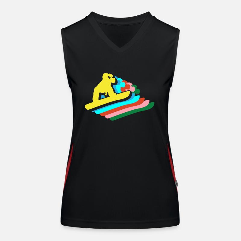 Snowboarder Geschenk Funktionelles Kontrast-Tank Top für Frauen