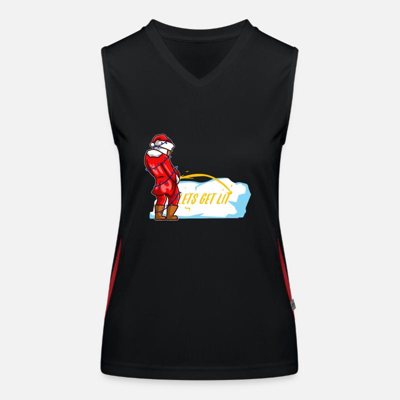 Lets get lit christmas Women's Functional Contrast Tank Top