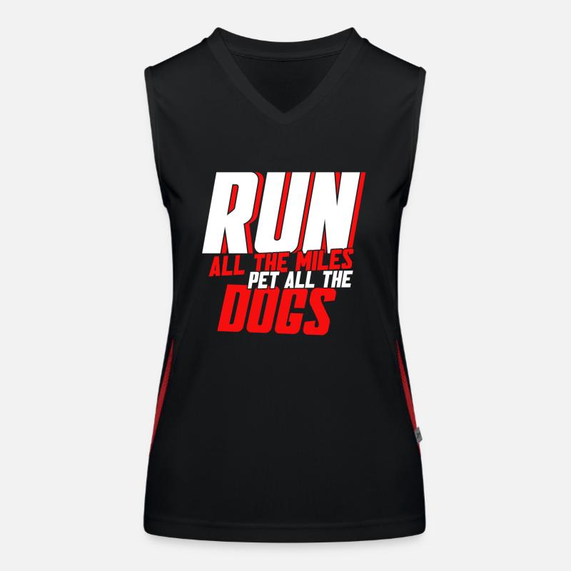 Läuferin Marathon Hundemutter Hunde Mutter Funktionelles Kontrast-Tank Top für Frauen