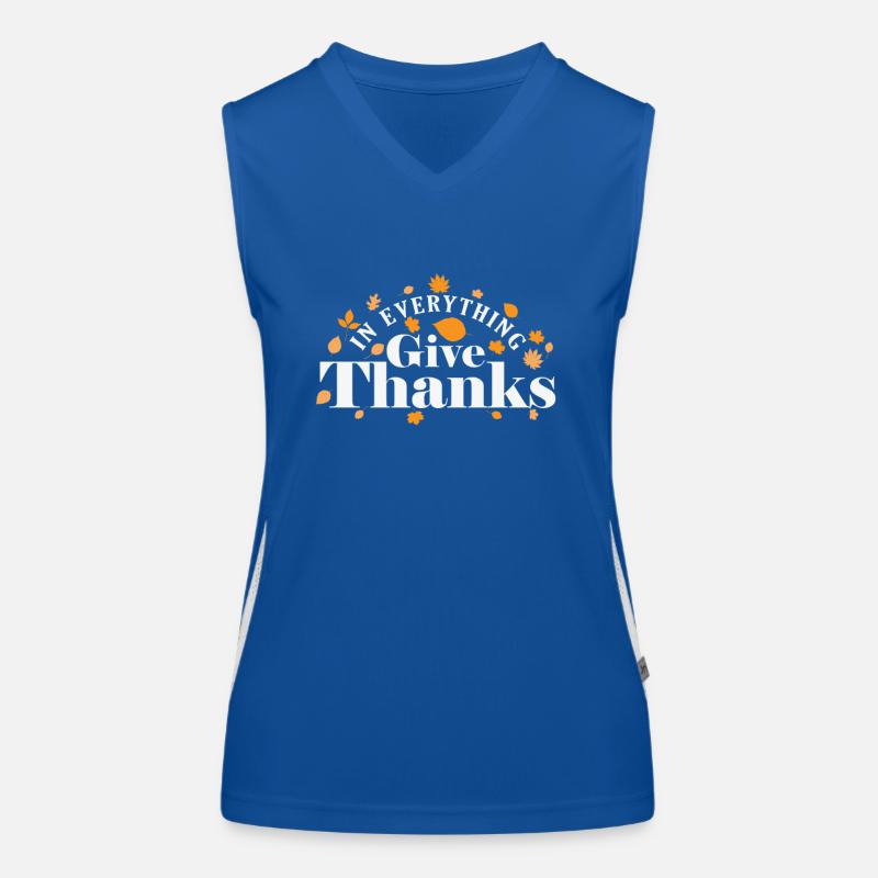 In Everything Give Thanks USA Feiertag Funktionelles Kontrast-Tank Top für Frauen