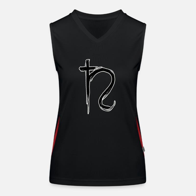 Saturn Astrology Symbol Women's Functional Contrast Tank Top