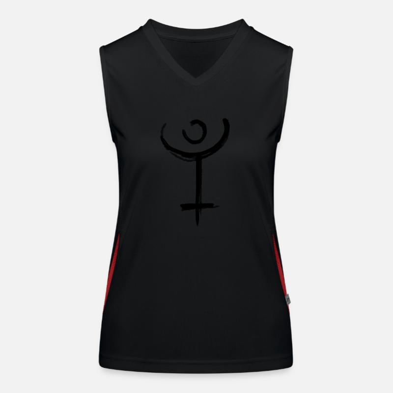Pluto Astrologie Symbol Funktionelles Kontrast-Tank Top für Frauen