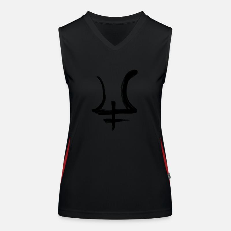 Neptune Astrology Symbol Women's Functional Contrast Tank Top