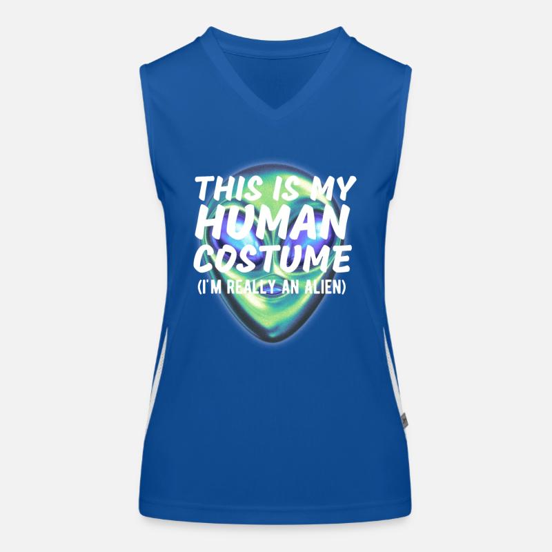 Das ist mein menschliches Kostüm Ich bin wirklich ein Alien Funny Funktionelles Kontrast-Tank Top für Frauen