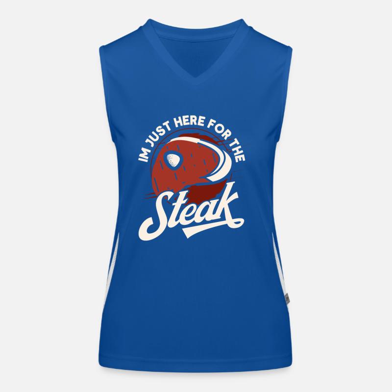 Meat Lover Saying Funny BBQ Meat Steak Women's Functional Contrast Tank Top