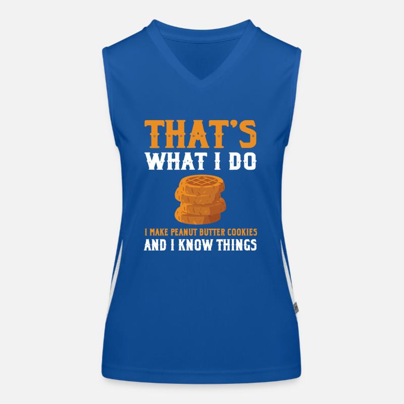 Erdnussbutterplätzchen Spruch Funktionelles Kontrast-Tank Top für Frauen