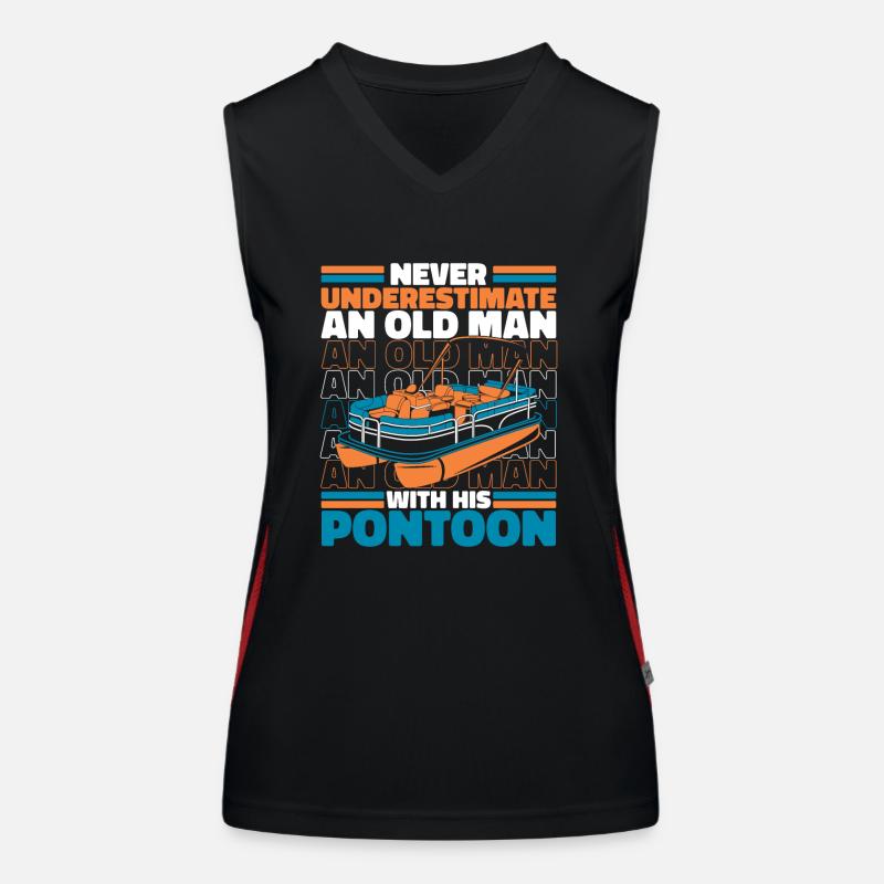 Pontonboot Kapitän Ponton Boote Funktionelles Kontrast-Tank Top für Frauen