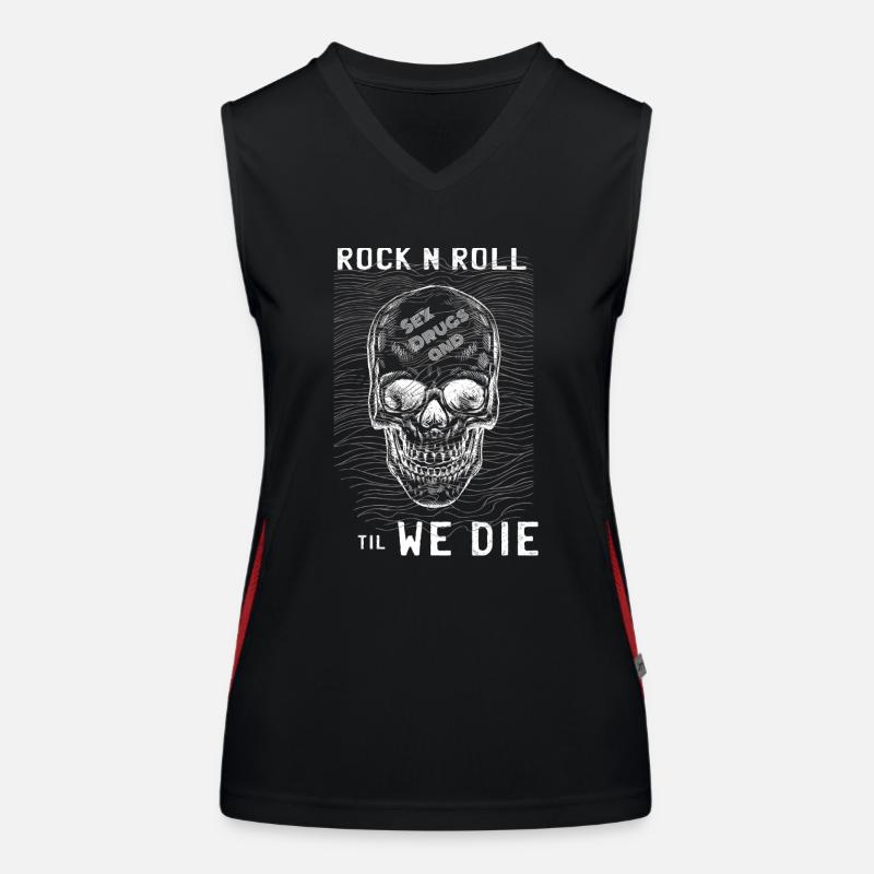 Rock N Roll Skull Funktionelles Kontrast-Tank Top für Frauen