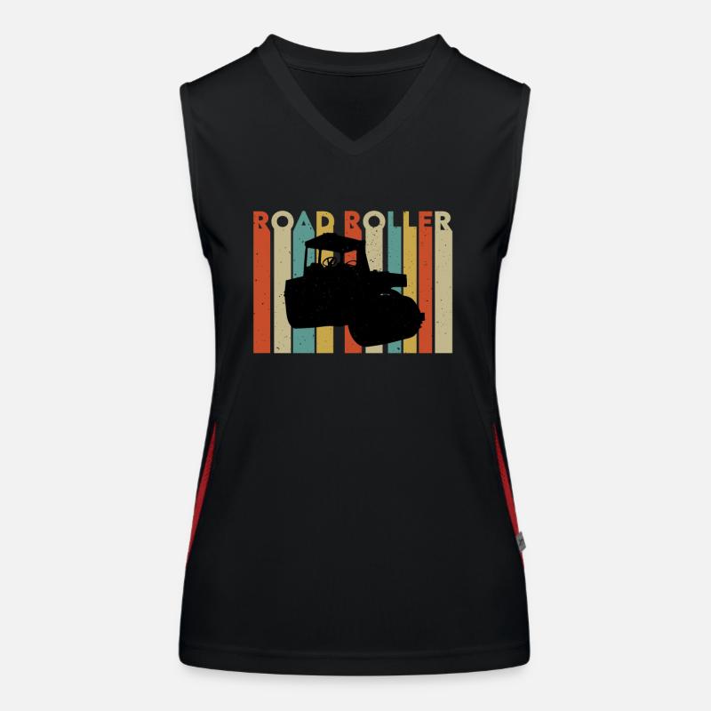 Retro Roller Road Construction Women's Functional Contrast Tank Top