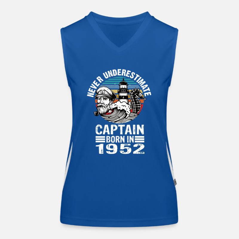 Never Underestimate Captain né en 1952 Débardeur respirant contrasté Femme