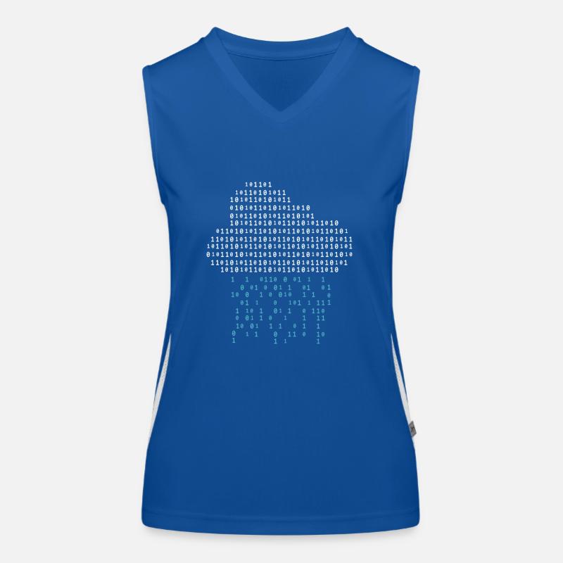 Programmierer - binary code cloud rain Funktionelles Kontrast-Tank Top für Frauen
