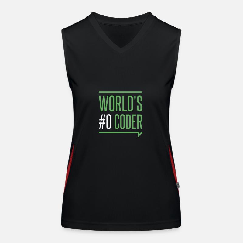Programmer - creators coders world's #0 coder Women's Functional Contrast Tank Top
