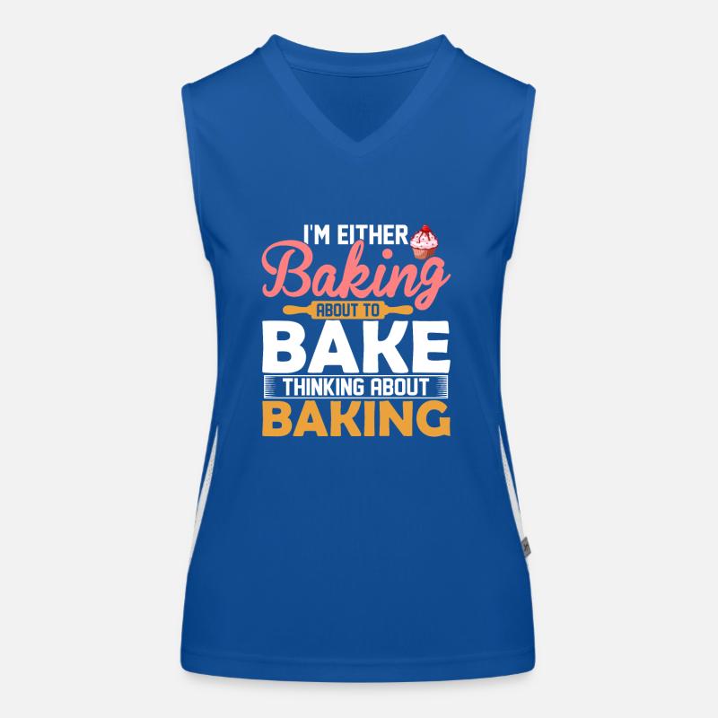 I'm Either Baking About To Bake Thinking About Bak Funktionelles Kontrast-Tank Top für Frauen