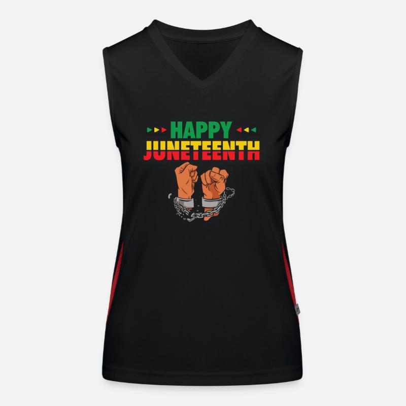 Happy Juneteenth Break Shackles Chain Women's Functional Contrast Tank Top