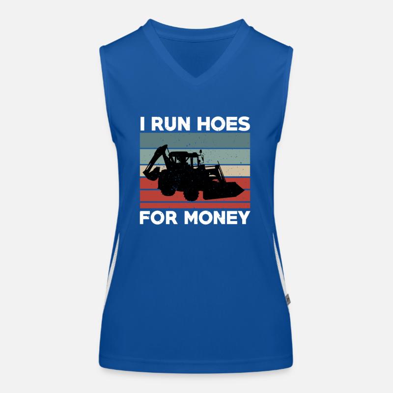 Funny Backhoe Loader Design Women's Functional Contrast Tank Top