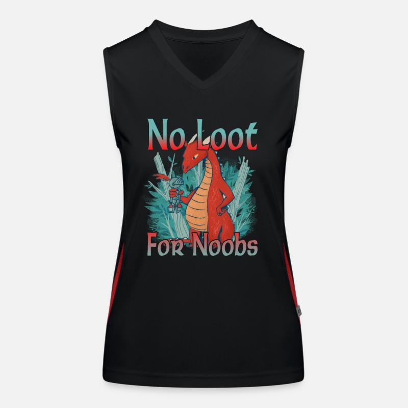 No Loot for Noobs - Mmorpg Women's Functional Contrast Tank Top