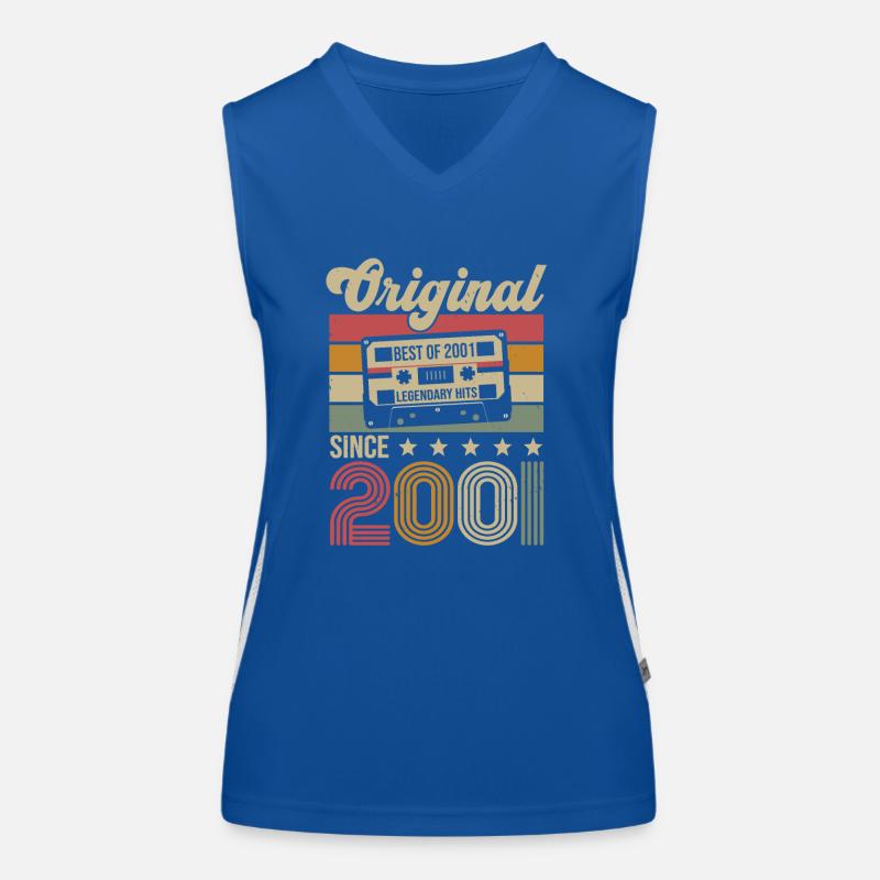 Vintage Geburtstag Original Geschenkidee 2001 Funktionelles Kontrast-Tank Top für Frauen