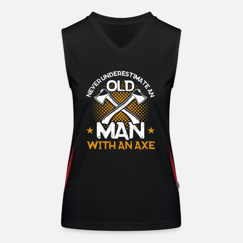 Axe Thrower Axe Throw Axe Gift - Women's Functional Contrast Tank Top - black/red