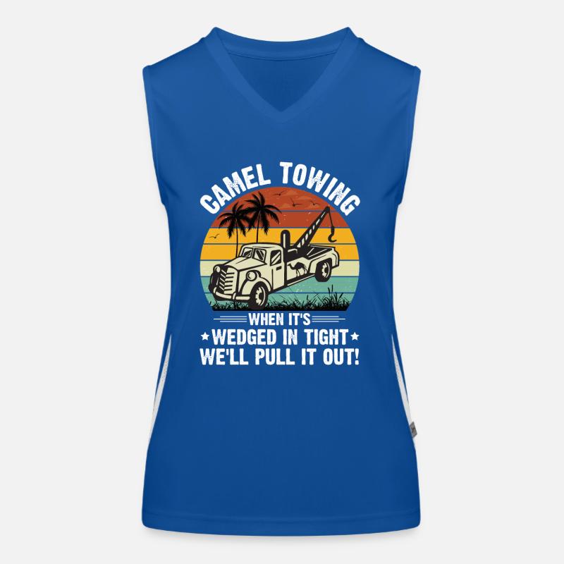 Cooles Cartoon-Kamel-Abschleppen Funktionelles Kontrast-Tank Top für Frauen