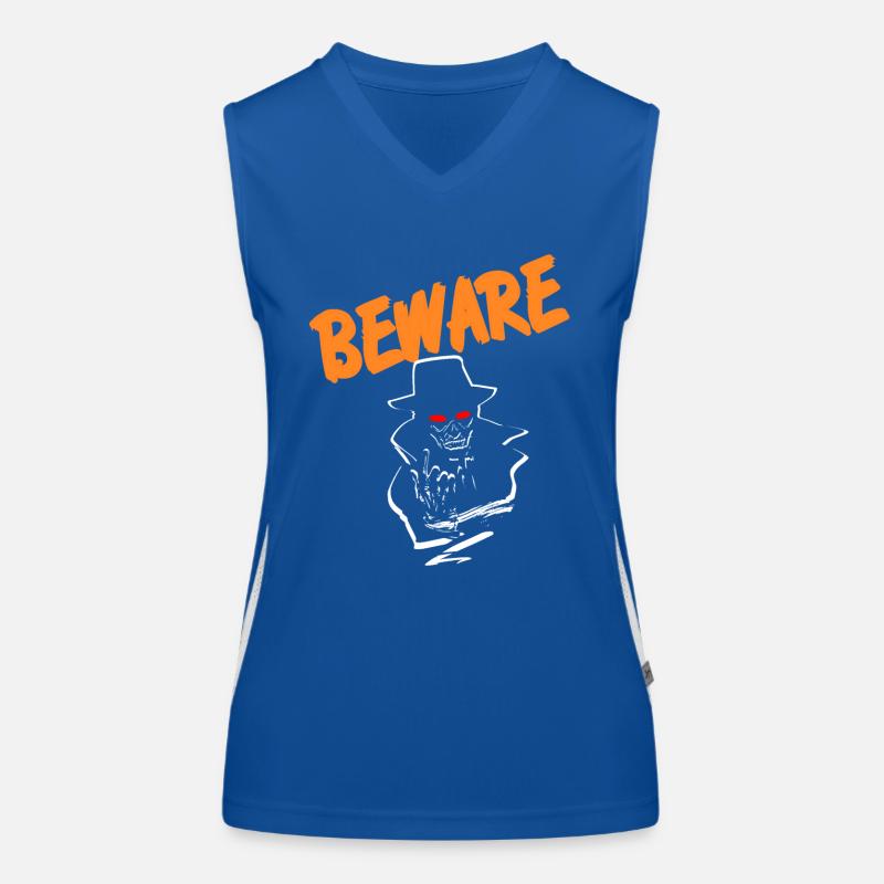 Halloween Beware Funktionelles Kontrast-Tank Top für Frauen