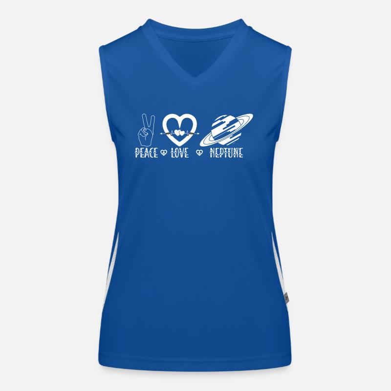 Peace Love Neptune Planet Space Galaxy Women's Functional Contrast Tank Top