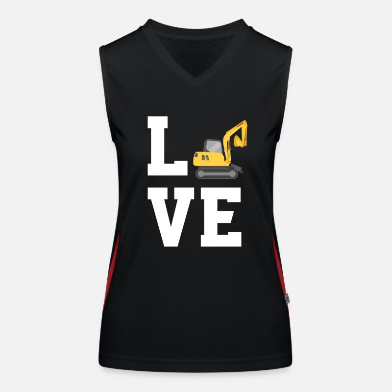 Dear excavators - Women's Functional Contrast Tank Top - black/red