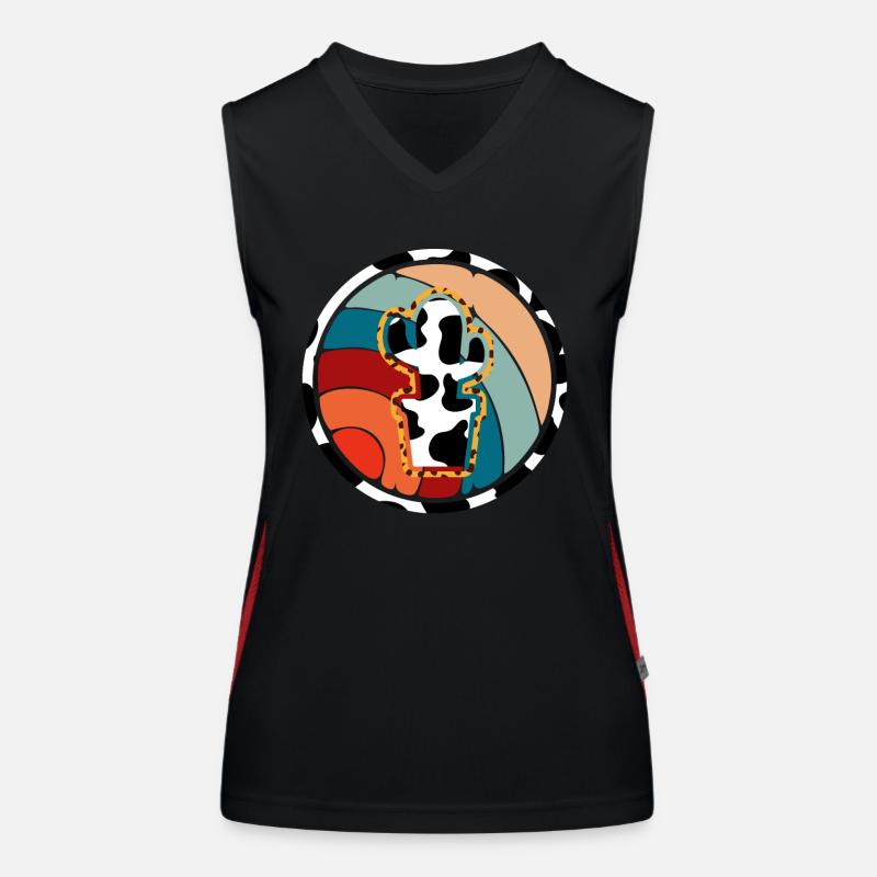 Westliche Kuhkaktus Funktionelles Kontrast-Tank Top für Frauen