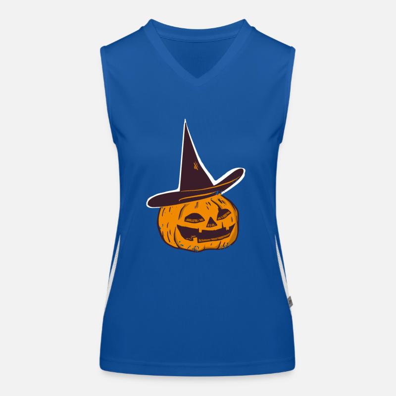 Sorcière citrouille d’Halloween Débardeur respirant contrasté Femme