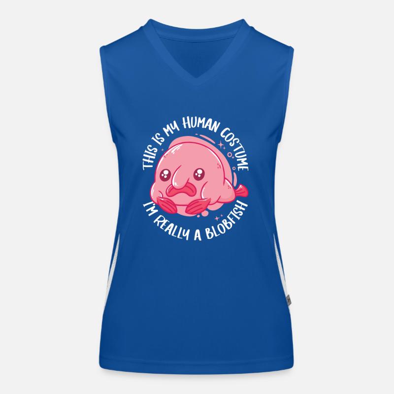Blobfish Fish Funny Blob Blobby Blobfish Women's Functional Contrast Tank Top