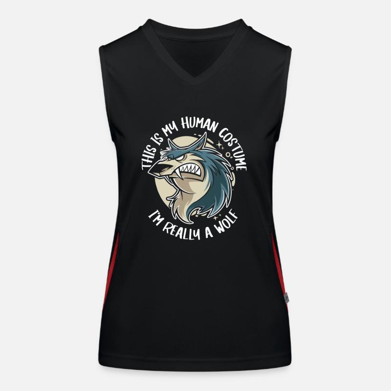 Wolf Wölfe Tier Jaulen Funktionelles Kontrast-Tank Top für Frauen