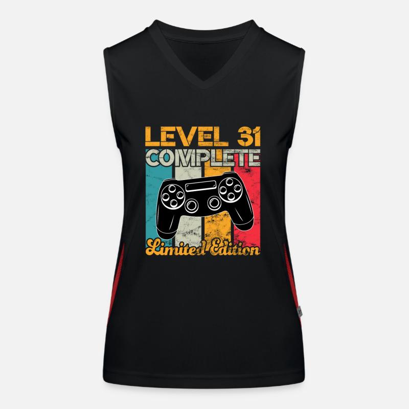 Level 31 complete Gaming Geburtstag Funktionelles Kontrast-Tank Top für Frauen