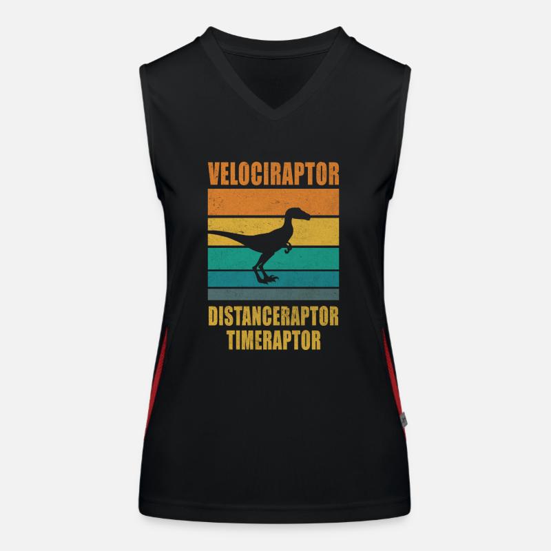 Velociraptor Distanceraptor Timeraptor Dinosaure Débardeur respirant contrasté Femme