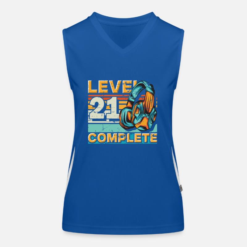 Gaming Birthday Level 21 Complete pour les joueurs. Débardeur respirant contrasté Femme