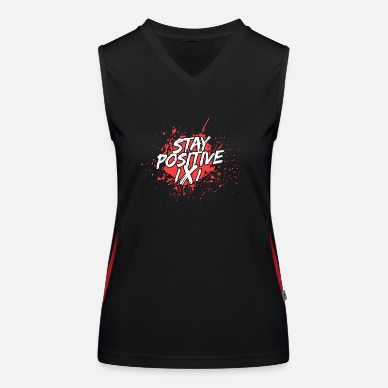 Stay positive nerd funny math teacher Women's Functional Contrast Tank Top