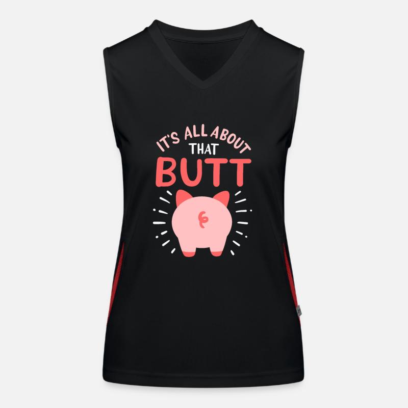 Pig farmer pig shows this butt Women's Functional Contrast Tank Top
