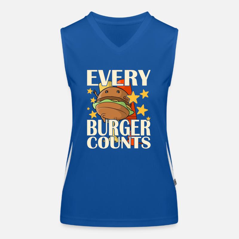 Chaque hamburger compte Débardeur respirant contrasté Femme