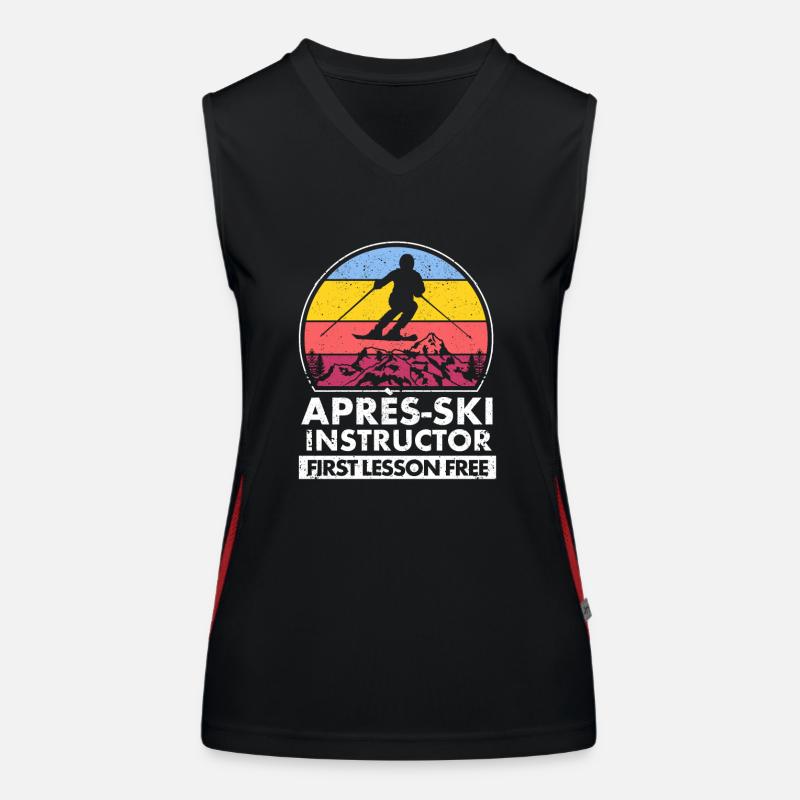 Après-ski instructor First lesson is free Women's Functional Contrast Tank Top