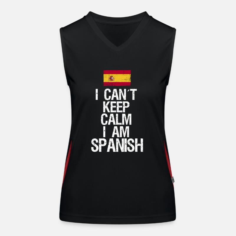 I can not Keep Calm I am Spaniard Women's Functional Contrast Tank Top